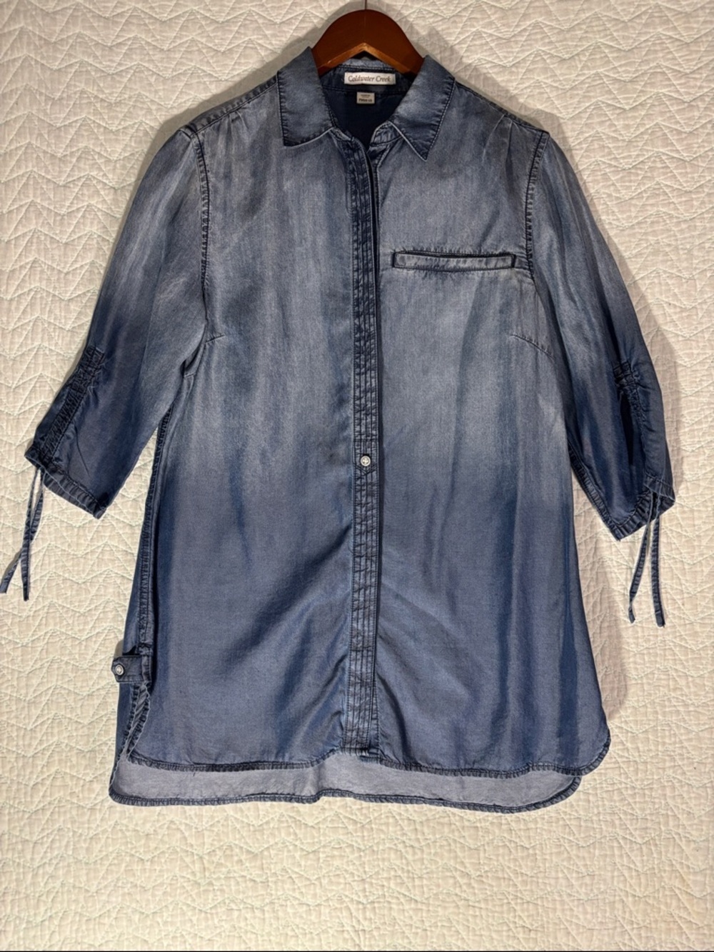 Coldwater Creek Indigo Blue Shirt Dress
